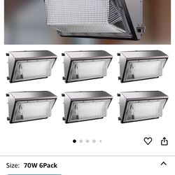 Lightdot 6Pack 70W LED Wall Pack Lights, 100-120v Dusk to Dawn Smart Photocell | 10500Lm(150Lm/W) 5000K IP65 Outdoor Exterior Lighting Fixture, Energy