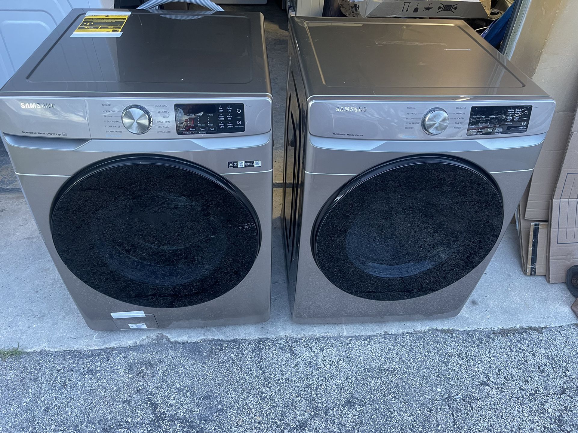New Open Box Samsung Washer And Dryer 27” Front Loaders Scratch and Dents 100 Days Warranty 