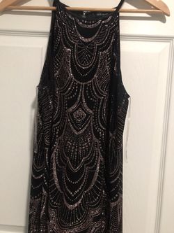 blue color block maxi dress Navy Color Block Pleated Maxi Dress main image 1