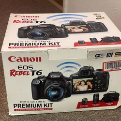 Canon EOS Rebel T6 DSLR Camera Premium Kit - NEW