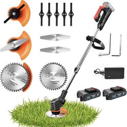 21V Cordless Adjustable Length Electric Lawn Mower [With 2 Batteries] 