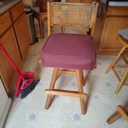 3 Matching Wooden Swivel Bar Stools.