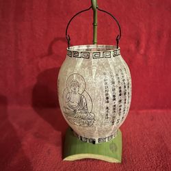 Green Bamboo Buddha Tea Light Candle lantern