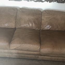 50.00 Set Leather Couch And Chair