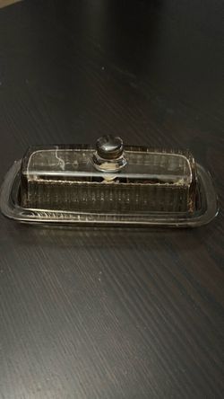 Amber glass butter container