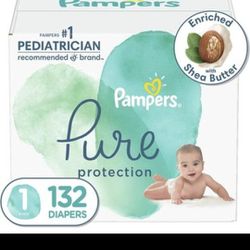 Pampers Pure Protection Newborn Diapers Size 1 132 Count Thumbnail