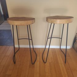 2 Wood Bar Stools $45 For Both!