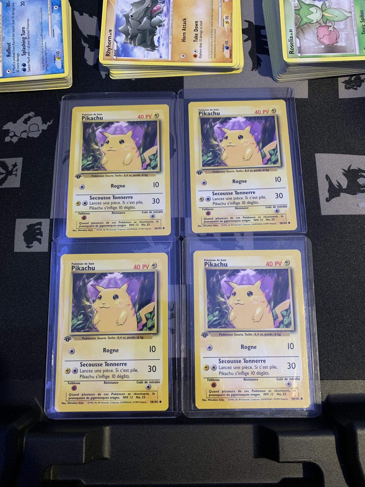 1st Edition Pikachu Pokemon Cards (4x)