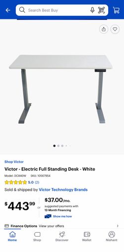 Electric Full Sit Stand Standing Desk – White