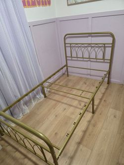 Gold twin bed frame