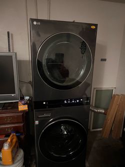 LG Stacked Washer Dryer Unit Black