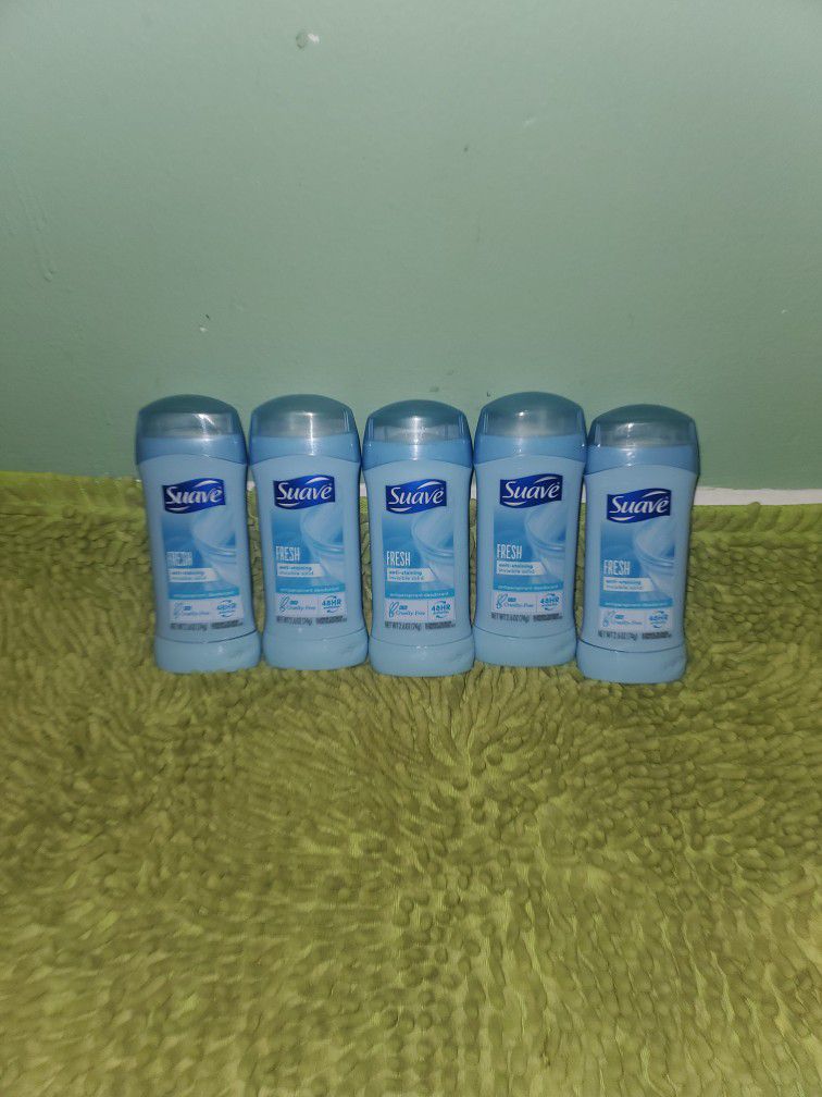 5 Suave Deodorants 2.6oz Fresh Invisible Solid