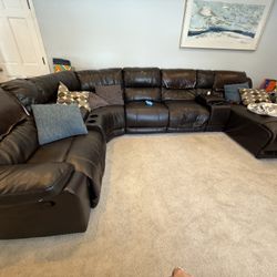 Faux Leather Couch 