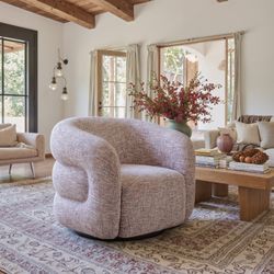 Refine Pink Tweed Swivel Chair