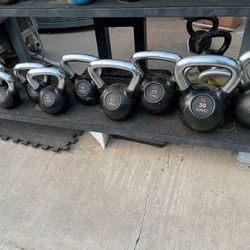 5-30lb Kettlebell Set 160lbs Rubber Coated 