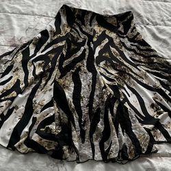 Animal Print Lined Mermaid Style Midi Skirt, size S 