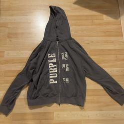 Purple-brand History 2way Zip Hoodie Mens Style : Large Size