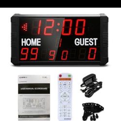 Portable Basketball Scoreboard with Shot Clock,Digital Scoreboard with Remote,Tabletop,Electronic Scoreboard with Buzzer