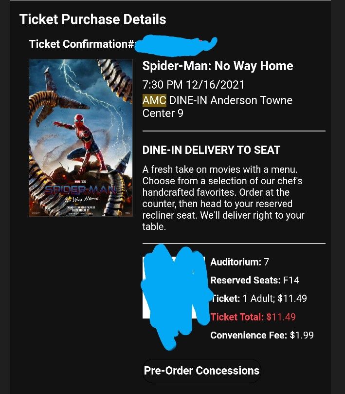 Spiderman: No Way Home Ticket