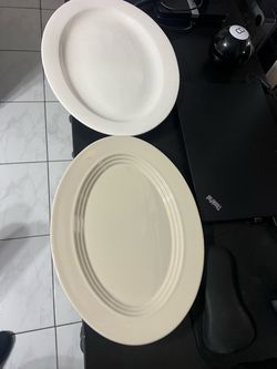 White and bone color  serving plates platter