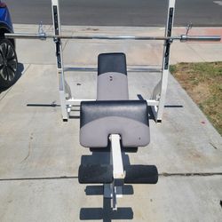 Very Strong Olympic Weight Bench With 7 Ft Olympic Bar