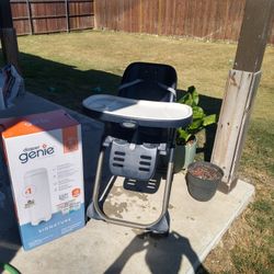 🍼 Graco High Chair + Brand New Diaper Genie — Clean Baby Starter Bundle