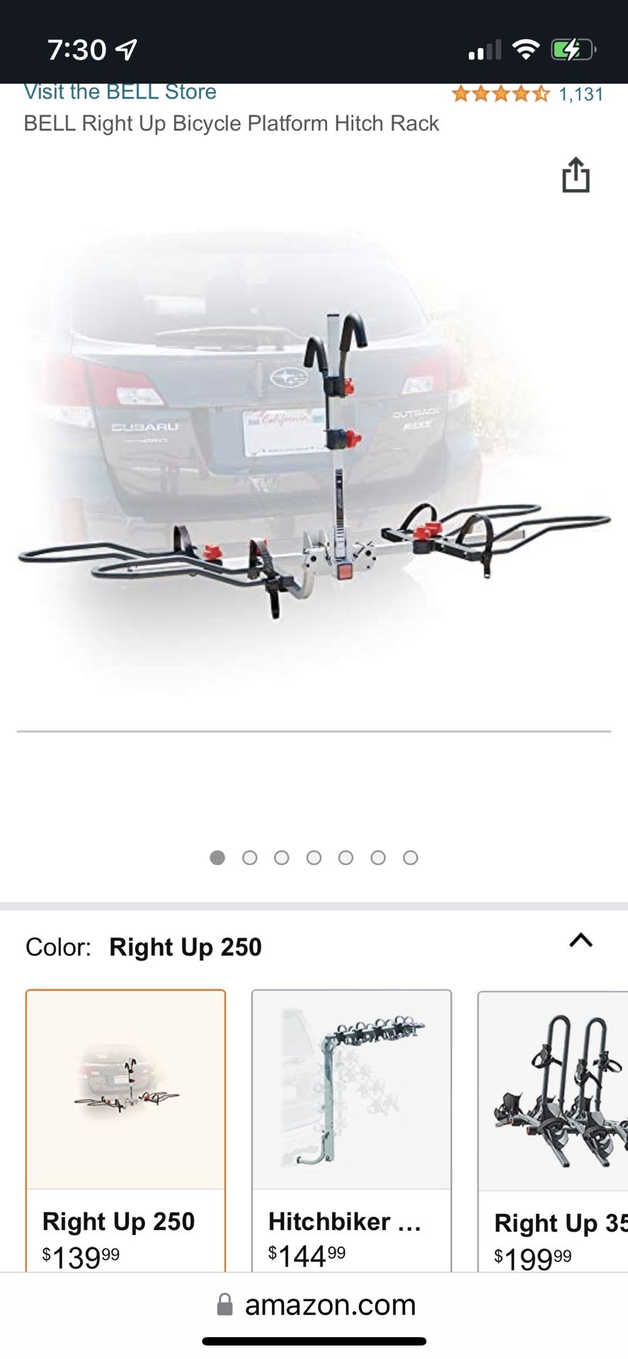 Bell Right Up 250 Bicycle Platform Hitch Rack - NEW!