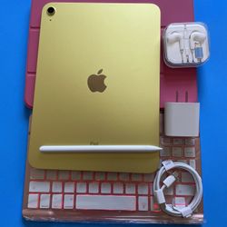 256gb Apple IPad 10th Generation (10.9” Liquid Retina / Latest 2022 ) with pen, keyboard, case & Accessories (warranty 04/2025)