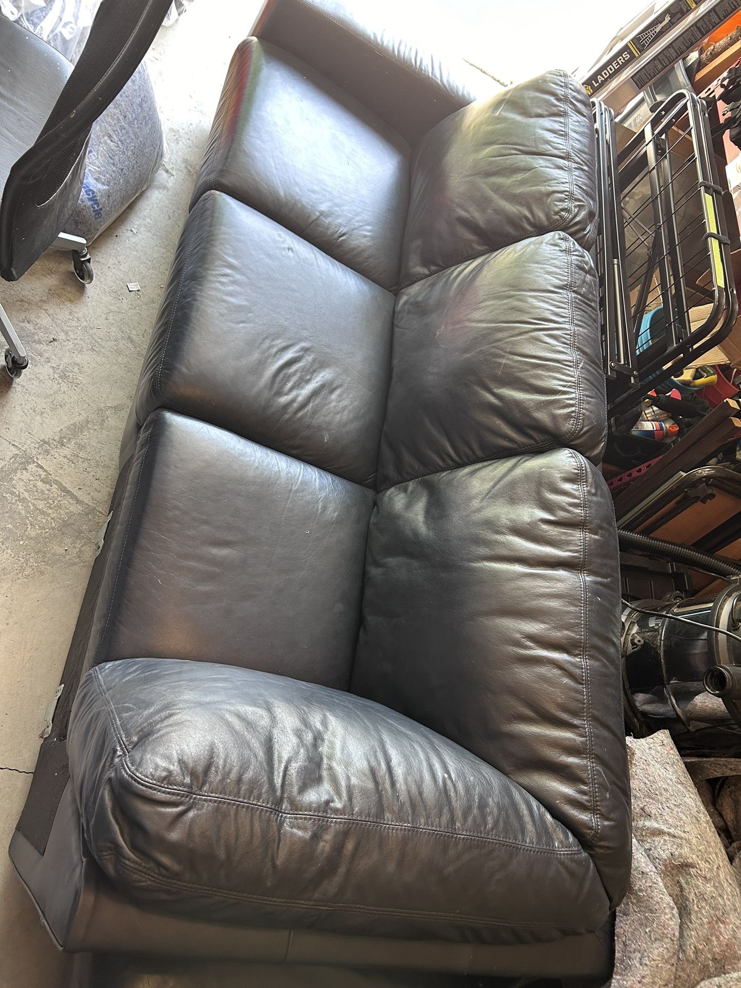 Blue leather sectional Couch