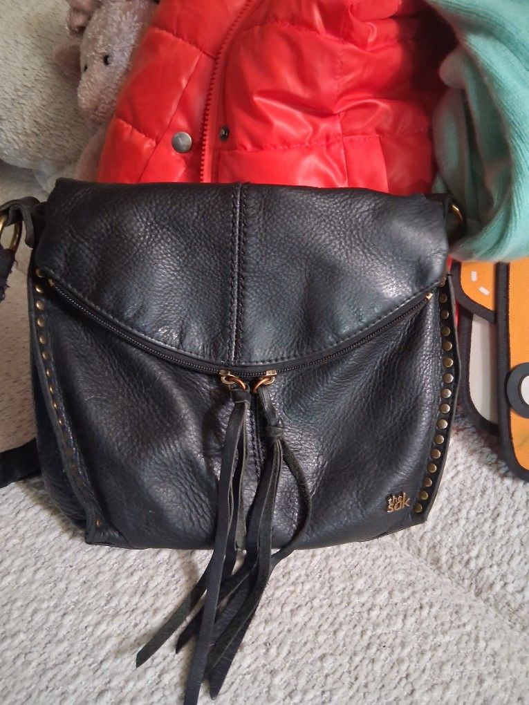 The sak Black Leather Silverlake Crossbody Handbag