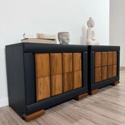 Gorgeous Restored Nightstand Set By Bassett
 28”L x 16”W x 23”H