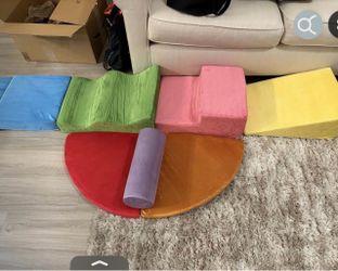 Foam Climbing Blocks for Toddlers 1-3 & Babies - Baby Climbing Blocks Soft Play Set, Toddler Climbing Toys for 1 Year Old, 7pc Foam Play Gym, Crawling