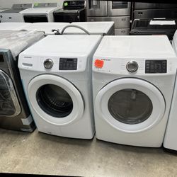 SAMSUNG FRONT LOAD WASHER WITH DRYER SET COLOR WHITE