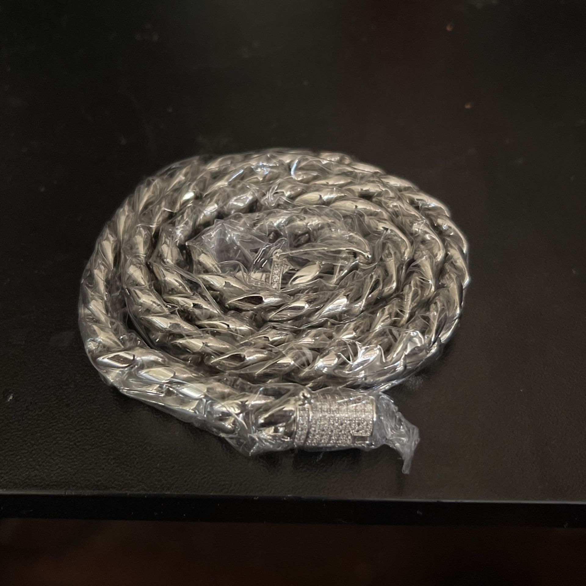 20 Inch White Gold Plated Cuban