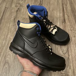Nike Manoa '17 Boots Black Game Royal BQ5372 003 Snow GS Sz 7y/ 8.5 Womens New