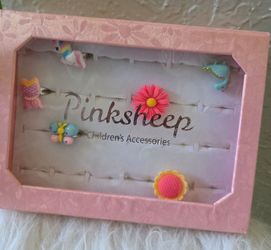 Pink Sheep Children's Adjustable Rings