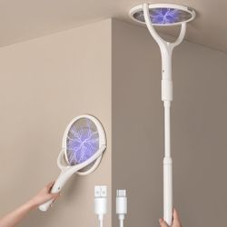 Chargeable Electric Swatter Zapper Racket for Mosquito Bug Fly Indoor Outdoor New Condition  