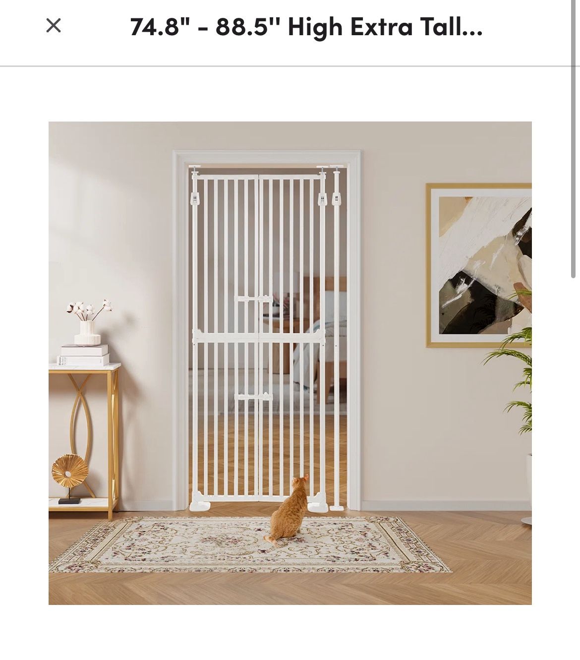 74.8" - 88.5'' High Extra Tall Cat Gate