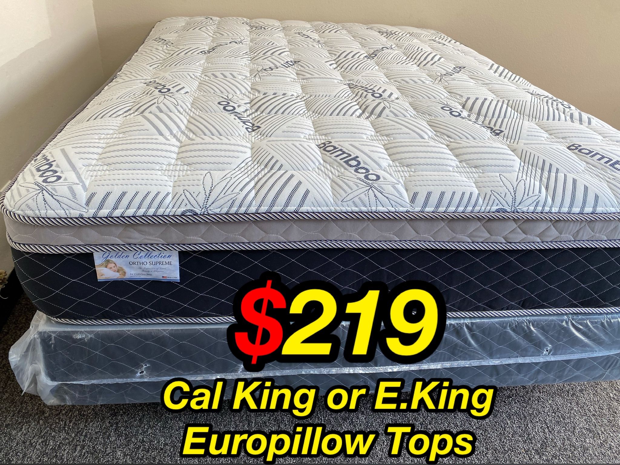 12in Cal King Bamboo Plush Comfort Europillow Top Mattress