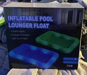 Inflatable Tanning Pool Lounger with Lights 81"x 60"