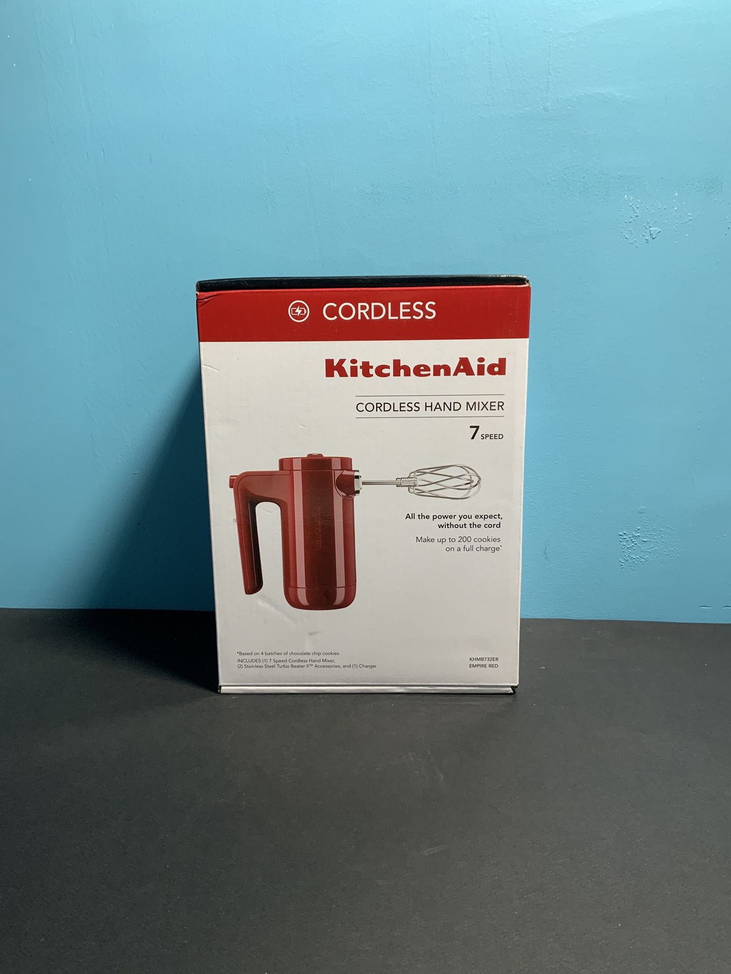 KitchenAid Cordless Hand Mixer 7 Speed Empire Red - KHMB732ER