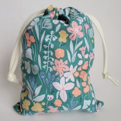 Floral Fabric Gift Bags, Set of 10