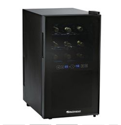 Wine Enthusiast 18 Bottle 2 Temp Touchscreen Refrigerator Cooler Measures 25 1/2" H x 14" W x 19 3/4" D