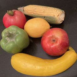 6 DECORATIVE ARTIFICIAL FAUX FAKE MIXED ASSORTORTED FRUIT FOR CENTERPIECE BOWL