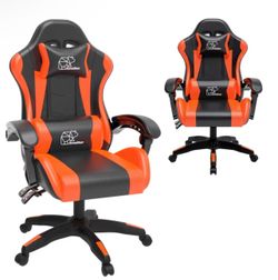 *New in Box* [COLORS: Red & Black -or- Gray & Black] Gaming Chair (Swivel) with Built-in Headrest & Adjustable Height/Backrest - Manual Rocking Mechan