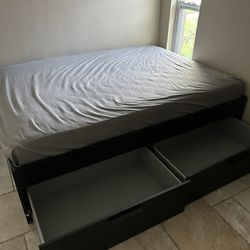 IKEA BRIMNES Full Size Bed With Drawer Storage 