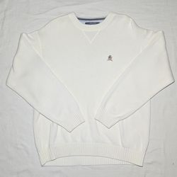 VINTAGE Tommy Hilfiger Sweater  Mens XL Crewneck Knit White/Cream