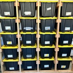 Custom Wooden Storage Bin Rack for 20 or 27-Gallon Totes