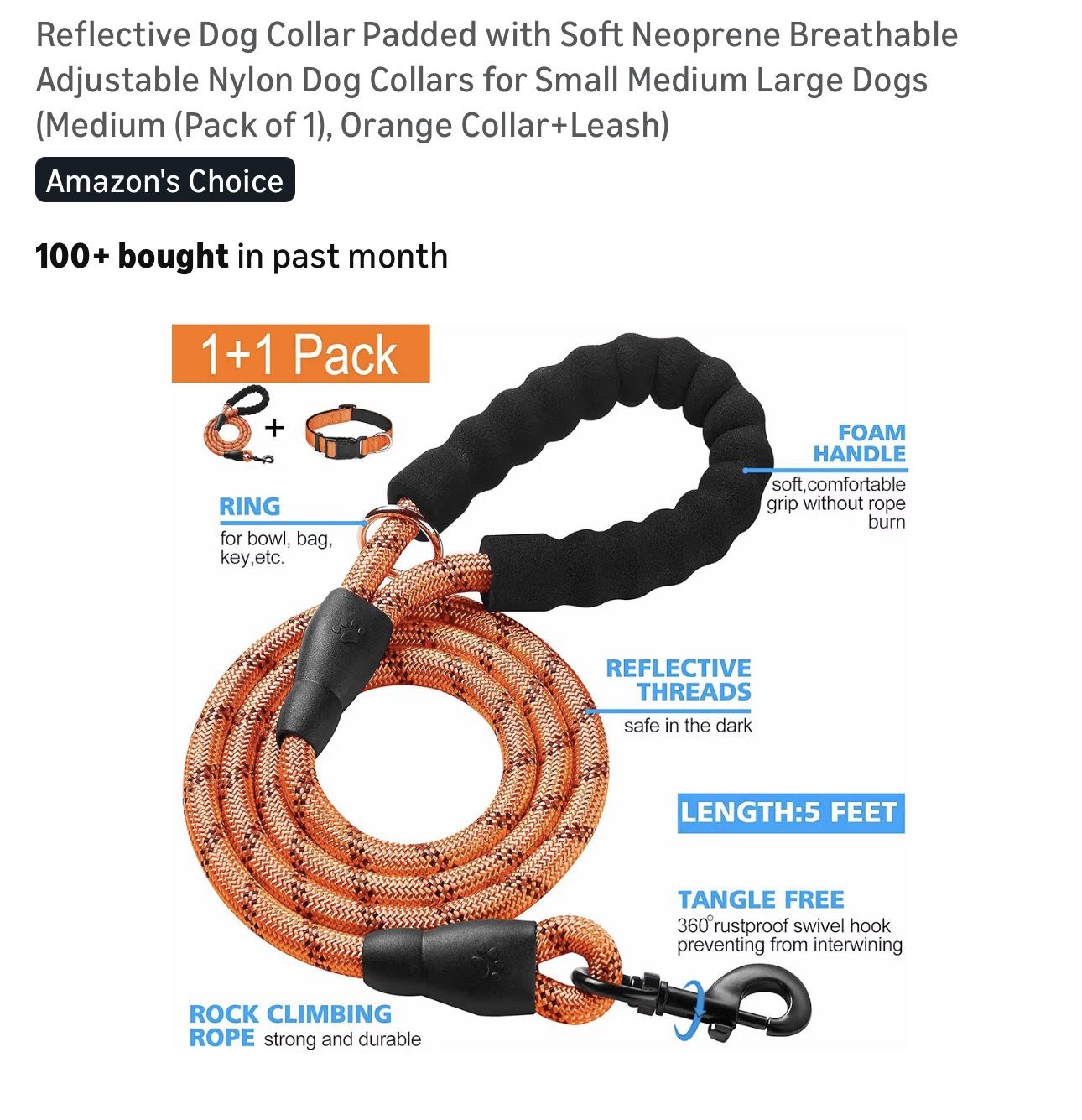 Reflective Dog Collar Padded with Soft Neoprene Breathable Adjustable Nylon Dog Collars 