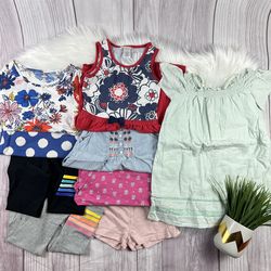 Girls Size 7 Assorted Brands Summer/Spring Bundle – Dress, Tops, Capri Pants